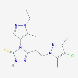 5-[2-(4-chloro-3,5-dimethyl-1H-pyrazol-1-yl)ethyl]-4-(1-ethyl-5-methyl-1H-pyrazol-4-yl)-4H-1,2,4-triazole-3-thiol