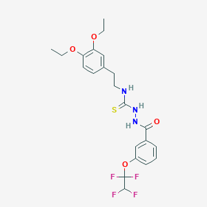 molecular formula C22H25F4N3O4S B4365111 N-[2-(3,4-diethoxyphenyl)ethyl]-2-[3-(1,1,2,2-tetrafluoroethoxy)benzoyl]hydrazinecarbothioamide 