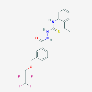 molecular formula C20H21F4N3O2S B4365116 N-(2-ethylphenyl)-2-{3-[(2,2,3,3-tetrafluoropropoxy)methyl]benzoyl}hydrazinecarbothioamide 