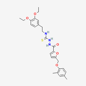 molecular formula C27H33N3O5S B4365121 N-[2-(3,4-diethoxyphenyl)ethyl]-2-{5-[(2,4-dimethylphenoxy)methyl]-2-furoyl}hydrazinecarbothioamide 