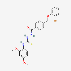 molecular formula C23H22BrN3O4S B4365154 2-{4-[(2-bromophenoxy)methyl]benzoyl}-N-(2,4-dimethoxyphenyl)hydrazinecarbothioamide 