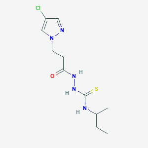 N-(sec-butyl)-2-[3-(4-chloro-1H-pyrazol-1-yl)propanoyl]hydrazinecarbothioamide