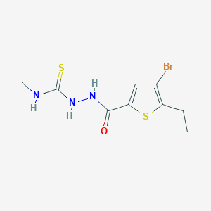 molecular formula C9H12BrN3OS2 B4365185 2-[(4-bromo-5-ethyl-2-thienyl)carbonyl]-N-methylhydrazinecarbothioamide 