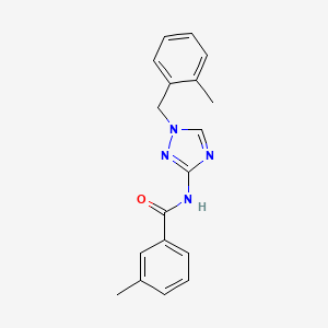 molecular formula C18H18N4O B4365231 3-methyl-N-[1-(2-methylbenzyl)-1H-1,2,4-triazol-3-yl]benzamide 