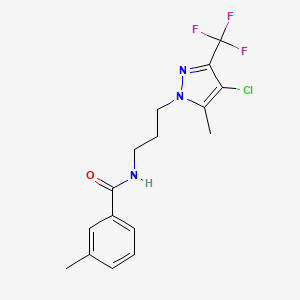 N-{3-[4-chloro-5-methyl-3-(trifluoromethyl)-1H-pyrazol-1-yl]propyl}-3-methylbenzamide