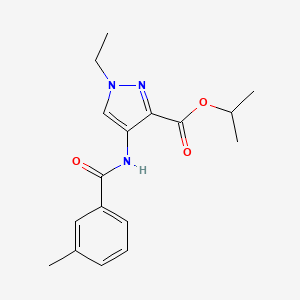 molecular formula C17H21N3O3 B4365250 isopropyl 1-ethyl-4-[(3-methylbenzoyl)amino]-1H-pyrazole-3-carboxylate 