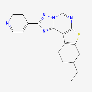 molecular formula C18H17N5S B4365279 9-ethyl-2-(4-pyridinyl)-8,9,10,11-tetrahydro[1]benzothieno[3,2-e][1,2,4]triazolo[1,5-c]pyrimidine 