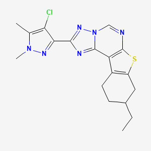 2-(4-chloro-1,5-dimethyl-1H-pyrazol-3-yl)-9-ethyl-8,9,10,11-tetrahydro[1]benzothieno[3,2-e][1,2,4]triazolo[1,5-c]pyrimidine