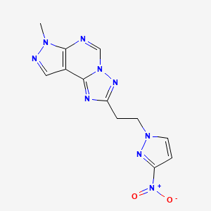 7-methyl-2-[2-(3-nitro-1H-pyrazol-1-yl)ethyl]-7H-pyrazolo[4,3-e][1,2,4]triazolo[1,5-c]pyrimidine