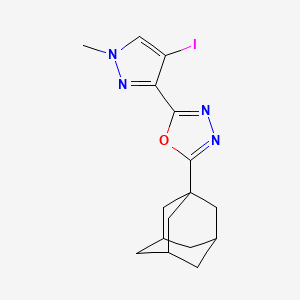 molecular formula C16H19IN4O B4365322 2-(1-adamantyl)-5-(4-iodo-1-methyl-1H-pyrazol-3-yl)-1,3,4-oxadiazole 