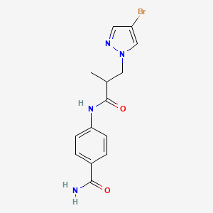 4-{[3-(4-bromo-1H-pyrazol-1-yl)-2-methylpropanoyl]amino}benzamide