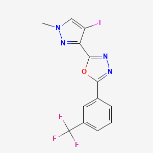 2-(4-iodo-1-methyl-1H-pyrazol-3-yl)-5-[3-(trifluoromethyl)phenyl]-1,3,4-oxadiazole