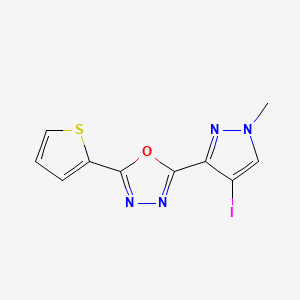 molecular formula C10H7IN4OS B4365354 2-(4-iodo-1-methyl-1H-pyrazol-3-yl)-5-(2-thienyl)-1,3,4-oxadiazole 