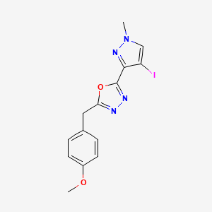 2-(4-iodo-1-methyl-1H-pyrazol-3-yl)-5-(4-methoxybenzyl)-1,3,4-oxadiazole