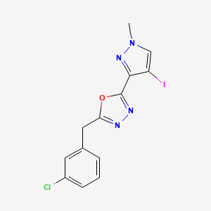 2-(3-chlorobenzyl)-5-(4-iodo-1-methyl-1H-pyrazol-3-yl)-1,3,4-oxadiazole