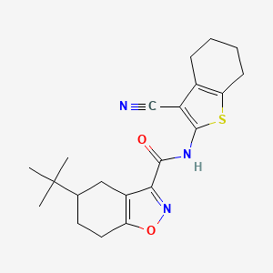 molecular formula C21H25N3O2S B4365391 5-tert-butyl-N-(3-cyano-4,5,6,7-tetrahydro-1-benzothien-2-yl)-4,5,6,7-tetrahydro-1,2-benzisoxazole-3-carboxamide 
