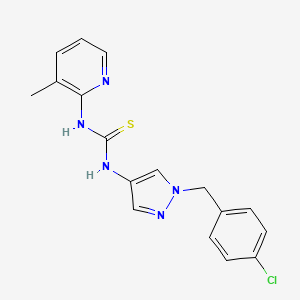 molecular formula C17H16ClN5S B4365479 N-[1-(4-chlorobenzyl)-1H-pyrazol-4-yl]-N'-(3-methyl-2-pyridinyl)thiourea 