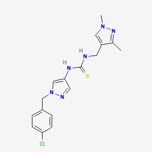 molecular formula C17H19ClN6S B4365498 N-[1-(4-chlorobenzyl)-1H-pyrazol-4-yl]-N'-[(1,3-dimethyl-1H-pyrazol-4-yl)methyl]thiourea 