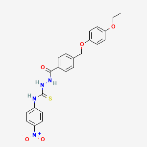 molecular formula C23H22N4O5S B4365511 2-{4-[(4-ethoxyphenoxy)methyl]benzoyl}-N-(4-nitrophenyl)hydrazinecarbothioamide 