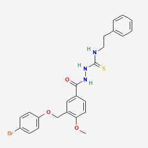 molecular formula C24H24BrN3O3S B4365528 2-{3-[(4-bromophenoxy)methyl]-4-methoxybenzoyl}-N-(2-phenylethyl)hydrazinecarbothioamide 