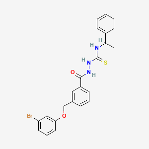 molecular formula C23H22BrN3O2S B4365530 2-{3-[(3-bromophenoxy)methyl]benzoyl}-N-(1-phenylethyl)hydrazinecarbothioamide 