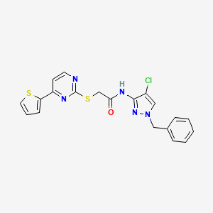 N-(1-benzyl-4-chloro-1H-pyrazol-3-yl)-2-{[4-(2-thienyl)-2-pyrimidinyl]thio}acetamide