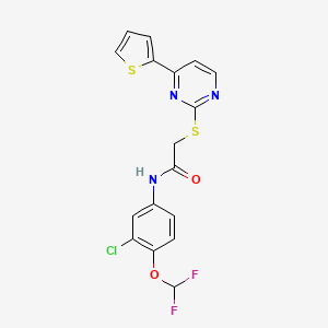 molecular formula C17H12ClF2N3O2S2 B4365542 N-[3-chloro-4-(difluoromethoxy)phenyl]-2-{[4-(2-thienyl)-2-pyrimidinyl]thio}acetamide 