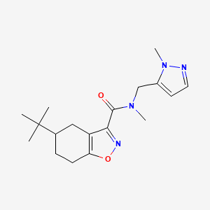 molecular formula C18H26N4O2 B4365561 5-tert-butyl-N-methyl-N-[(1-methyl-1H-pyrazol-5-yl)methyl]-4,5,6,7-tetrahydro-1,2-benzisoxazole-3-carboxamide 