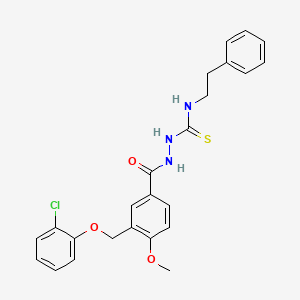 molecular formula C24H24ClN3O3S B4365612 2-{3-[(2-chlorophenoxy)methyl]-4-methoxybenzoyl}-N-(2-phenylethyl)hydrazinecarbothioamide 