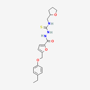molecular formula C20H25N3O4S B4365619 2-{5-[(4-ethylphenoxy)methyl]-2-furoyl}-N-(tetrahydro-2-furanylmethyl)hydrazinecarbothioamide 