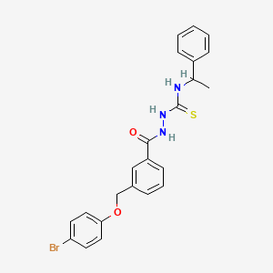 2-{3-[(4-bromophenoxy)methyl]benzoyl}-N-(1-phenylethyl)hydrazinecarbothioamide