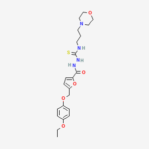 molecular formula C22H30N4O5S B4365633 2-{5-[(4-ethoxyphenoxy)methyl]-2-furoyl}-N-[3-(4-morpholinyl)propyl]hydrazinecarbothioamide 