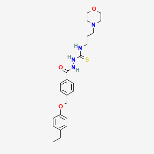 molecular formula C24H32N4O3S B4365641 2-{4-[(4-ethylphenoxy)methyl]benzoyl}-N-[3-(4-morpholinyl)propyl]hydrazinecarbothioamide 