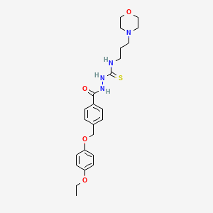 molecular formula C24H32N4O4S B4365643 2-{4-[(4-ethoxyphenoxy)methyl]benzoyl}-N-[3-(4-morpholinyl)propyl]hydrazinecarbothioamide 