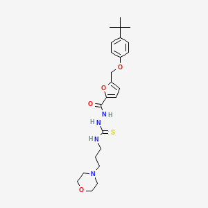 molecular formula C24H34N4O4S B4365645 2-{5-[(4-tert-butylphenoxy)methyl]-2-furoyl}-N-[3-(4-morpholinyl)propyl]hydrazinecarbothioamide 