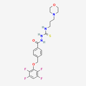 molecular formula C22H24F4N4O3S B4365651 N-[3-(4-morpholinyl)propyl]-2-{4-[(2,3,5,6-tetrafluorophenoxy)methyl]benzoyl}hydrazinecarbothioamide 