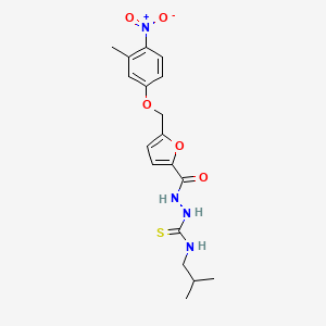 molecular formula C18H22N4O5S B4365663 N-isobutyl-2-{5-[(3-methyl-4-nitrophenoxy)methyl]-2-furoyl}hydrazinecarbothioamide 