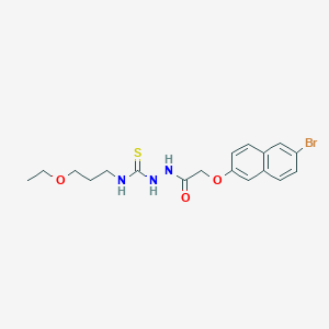 molecular formula C18H22BrN3O3S B4365684 2-{[(6-bromo-2-naphthyl)oxy]acetyl}-N-(3-ethoxypropyl)hydrazinecarbothioamide 