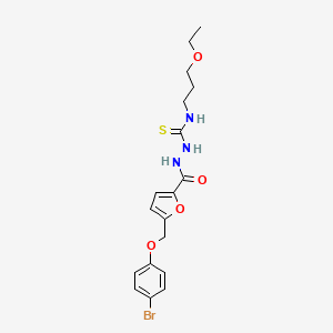 molecular formula C18H22BrN3O4S B4365686 2-{5-[(4-bromophenoxy)methyl]-2-furoyl}-N-(3-ethoxypropyl)hydrazinecarbothioamide 