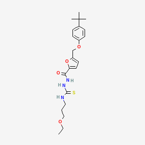 molecular formula C22H31N3O4S B4365701 2-{5-[(4-tert-butylphenoxy)methyl]-2-furoyl}-N-(3-ethoxypropyl)hydrazinecarbothioamide 