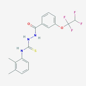 molecular formula C18H17F4N3O2S B4365714 N-(2,3-dimethylphenyl)-2-[3-(1,1,2,2-tetrafluoroethoxy)benzoyl]hydrazinecarbothioamide 
