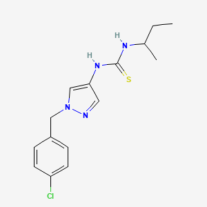 molecular formula C15H19ClN4S B4365730 N-(sec-butyl)-N'-[1-(4-chlorobenzyl)-1H-pyrazol-4-yl]thiourea 