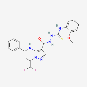 2-{[7-(difluoromethyl)-5-phenyl-4,5,6,7-tetrahydropyrazolo[1,5-a]pyrimidin-3-yl]carbonyl}-N-(2-methoxyphenyl)hydrazinecarbothioamide