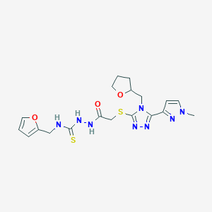 N-(2-furylmethyl)-2-({[5-(1-methyl-1H-pyrazol-3-yl)-4-(tetrahydro-2-furanylmethyl)-4H-1,2,4-triazol-3-yl]thio}acetyl)hydrazinecarbothioamide