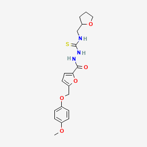 molecular formula C19H23N3O5S B4365762 2-{5-[(4-methoxyphenoxy)methyl]-2-furoyl}-N-(tetrahydro-2-furanylmethyl)hydrazinecarbothioamide 