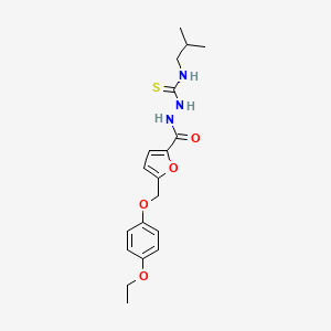 molecular formula C19H25N3O4S B4365780 2-{5-[(4-ethoxyphenoxy)methyl]-2-furoyl}-N-isobutylhydrazinecarbothioamide 