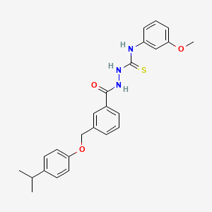 molecular formula C25H27N3O3S B4365813 2-{3-[(4-isopropylphenoxy)methyl]benzoyl}-N-(3-methoxyphenyl)hydrazinecarbothioamide 