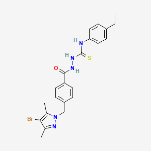 2-{4-[(4-bromo-3,5-dimethyl-1H-pyrazol-1-yl)methyl]benzoyl}-N-(4-ethylphenyl)hydrazinecarbothioamide