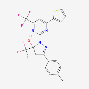 3-(4-methylphenyl)-1-[4-(2-thienyl)-6-(trifluoromethyl)-2-pyrimidinyl]-5-(trifluoromethyl)-4,5-dihydro-1H-pyrazol-5-ol