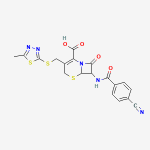 molecular formula C19H15N5O4S3 B4365843 7-[(4-cyanobenzoyl)amino]-3-{[(5-methyl-1,3,4-thiadiazol-2-yl)thio]methyl}-8-oxo-5-thia-1-azabicyclo[4.2.0]oct-2-ene-2-carboxylic acid 